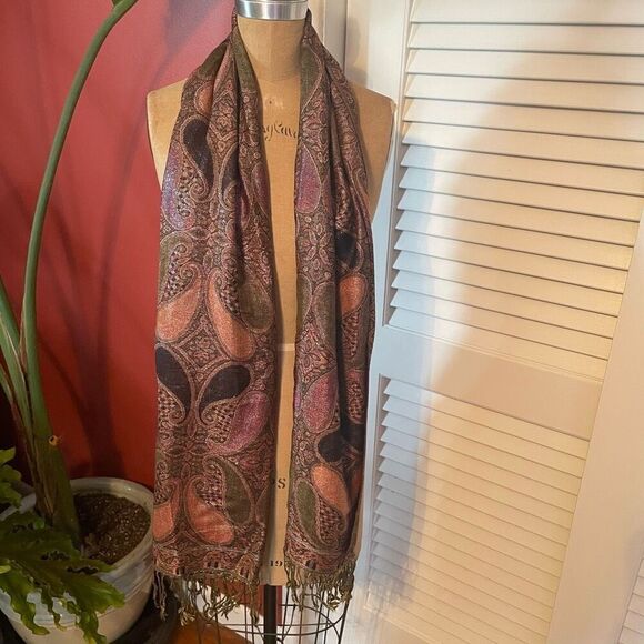 PASHMINA | gorgeous earth tone sparkly scarf - Picture 1 of 5